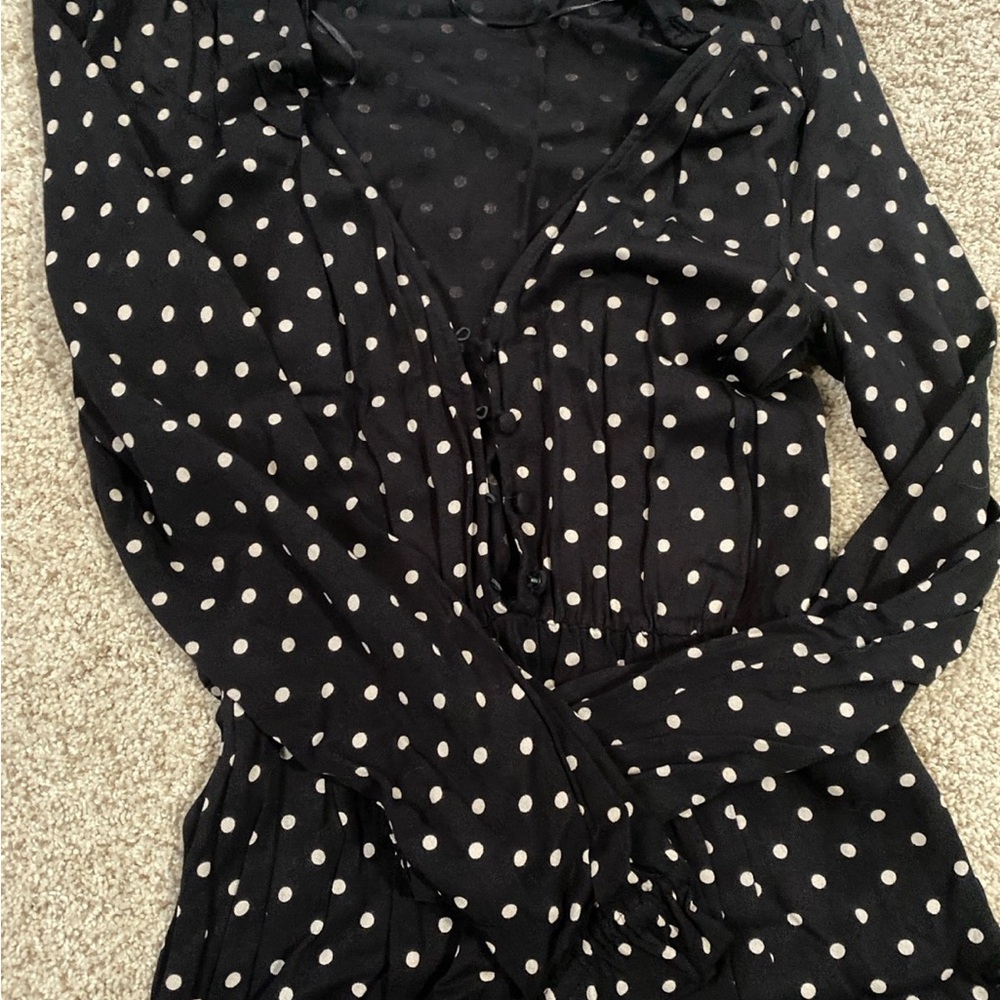 Zara Black and White Polka Dot Maxi Dress